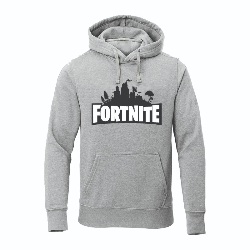 Al Amal Fortnite Trendy Hoodie 1 Asymmetric neck Fleece Fabric Friendly to skin,Unisex adult Gray