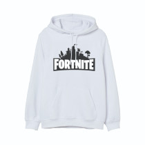 Al Amal Fortnite Trendy Hoodie 1 Asymmetric neck Fleece Fabric Friendly to skin,Unisex adult White