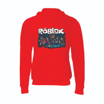 Al Amal Roblox kids Hoodie with logo Asymmetric neck Fleece Fabric Friendly to skin,Unisex adult Red