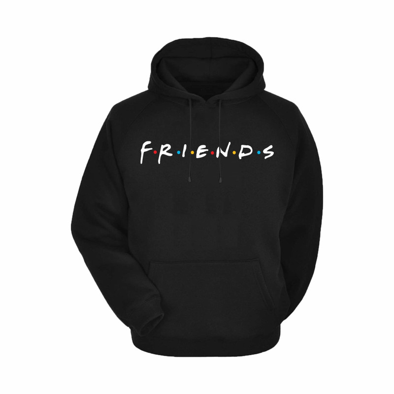 Al Amal Friends Casual Hoodie Asymmetric neck Fleece Fabric Friendly to skin,Unisex kids Black