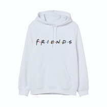 Al Amal Friends Casual Hoodie  Asymmetric neck Fleece Fabric Friendly to skin,Unisex kids White