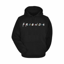 Al Amal Friends Casual Hoodie  Asymmetric neck Fleece Fabric Friendly to skin,Unisex adult Black