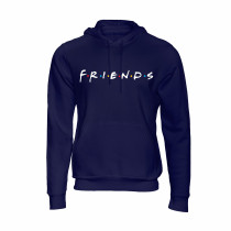 Al Amal Friends Casual Hoodie  Asymmetric neck Fleece Fabric Friendly to skin,Unisex adult Navy Blue