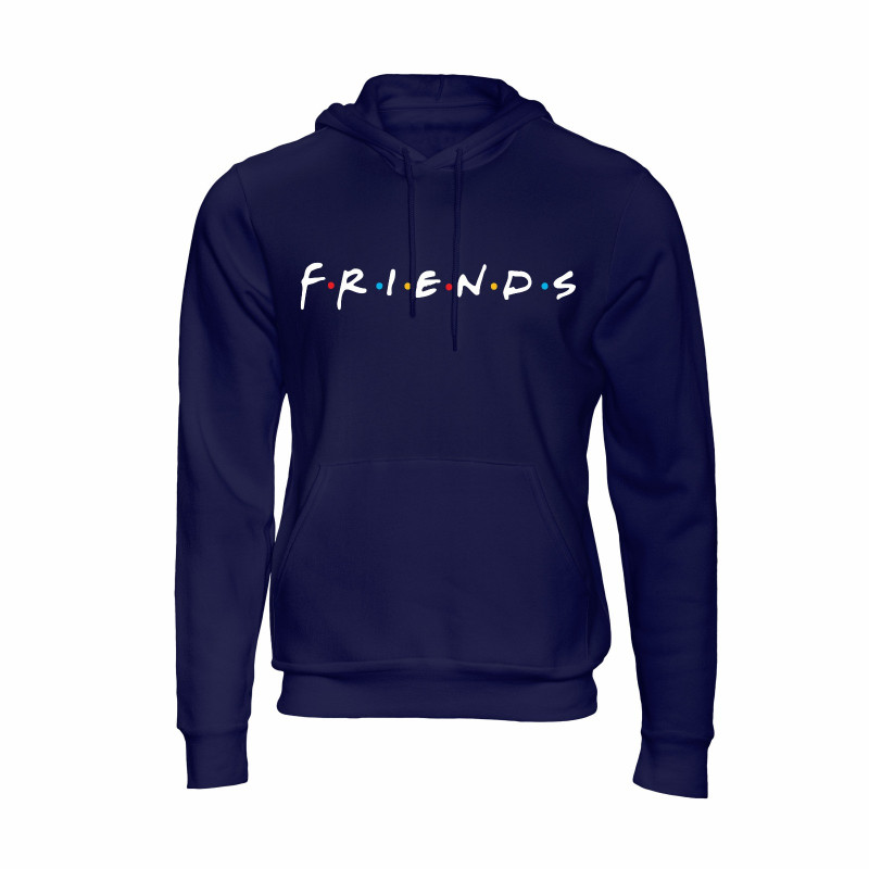 Al Amal Friends Casual Hoodie Asymmetric neck Fleece Fabric Friendly to skin,Unisex adult Navy Blue