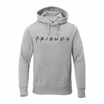 Al Amal Friends Casual Hoodie  Asymmetric neck Fleece Fabric Friendly to skin,Unisex adult Gray