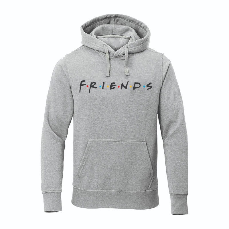 Al Amal Friends Casual Hoodie Asymmetric neck Fleece Fabric Friendly to skin,Unisex adult Gray