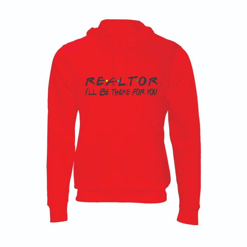 Al Amal Friends Trendy Hoodie With logo Asymmetric neck Fleece Fabric Friendly to skin,Unisex kids Red