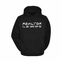 Al Amal Friends Trendy Hoodie With logo Asymmetric neck Fleece Fabric Friendly to skin,Unisex adult Black