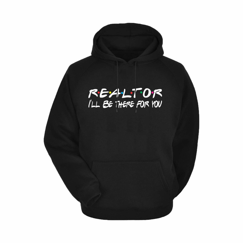 Al Amal Friends Trendy Hoodie With logo Asymmetric neck Fleece Fabric Friendly to skin,Unisex adult Black