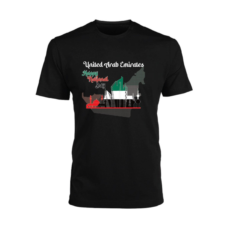 Al Amal UAE ND tishrt with Mosque logo Round Neck Cotton Fabric Friendly to skin,Unisex kids Black