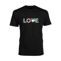 Al Amal UAE ND Tishrt Love Image Round Neck Cotton Fabric Friendly to skin,Unisex kids Black