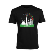 Al Amal Uae ND T-shirt (Mosque,Flag,Aircraft,Burj) Round Neck Cotton Fabric Friendly to skin,Unisex Adult Black