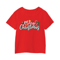 Al Amal Merry christmas T-shirt (whithout santa) Round Neck Cotton Fabric Friendly to skin,Unisex Adult Red