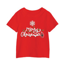 Al Amal Christmas T-shirt With Lil heart n flower Round Neck Cotton Fabric Friendly to skin,Unisex kids Red