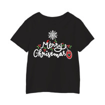 Al Amal Christmas T-shirt With Lil heart n flower Round Neck Cotton Fabric Friendly to skin,Unisex adults Black