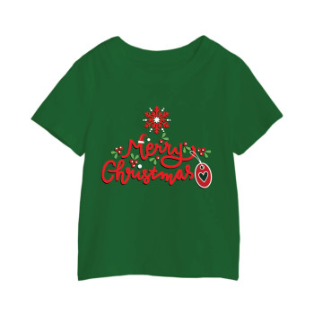 Al Amal Christmas T-shirt With Lil heart n flower Round Neck Cotton Fabric Friendly to skin,Unisex adults Green