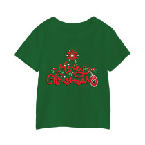 Al Amal Christmas T-shirt With Lil heart n flower Round Neck Cotton Fabric Friendly to skin,Unisex adults Green