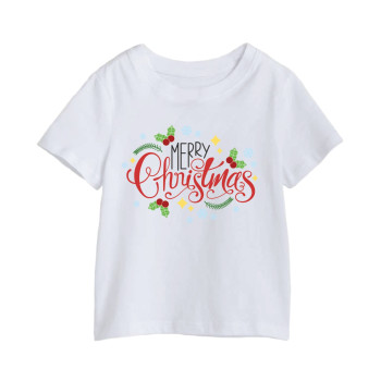 Al Amal Christmas T-shirt Leaves with Red dots Round Neck Cotton Fabric Friendly to skin,Unisex adult White
