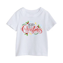 Al Amal Christmas T-shirt Leaves  with Red dots Round Neck Cotton Fabric Friendly to skin,Unisex adult White