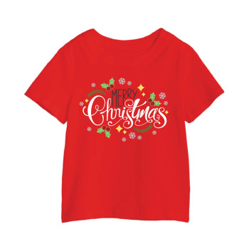 Al Amal Christmas T-shirt Leaves with Red dots Round Neck Cotton Fabric Friendly to skin,Unisex adult Red