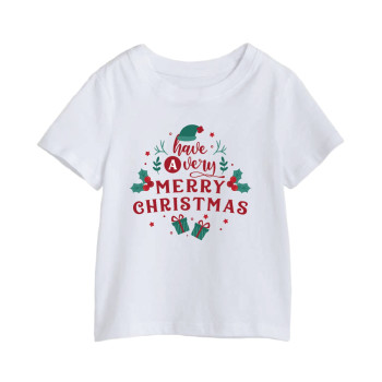 Al Amal Have a very merry christmas Tishirt Round Neck Cotton Fabric Friendly to skin,Unisex kids White