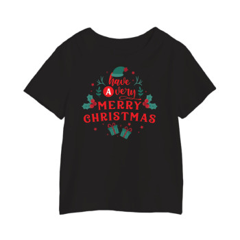 Al Amal Have a very merry christmas Tishirt Round Neck Cotton Fabric Friendly to skin,Unisex adult Black