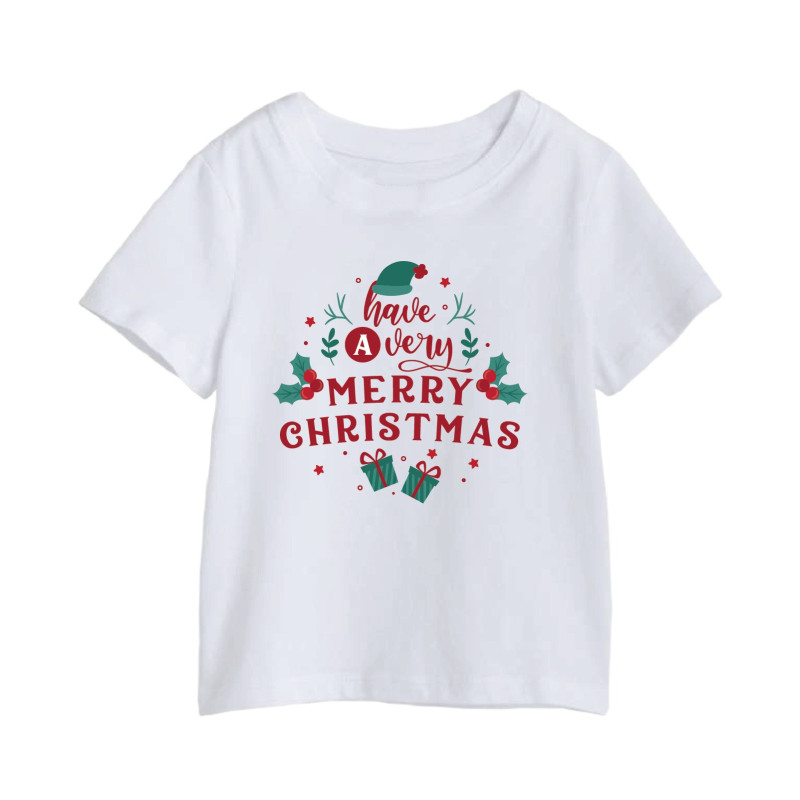 Al Amal Have a very merry christmas Tishirt Round Neck Cotton Fabric Friendly to skin,Unisex adult White