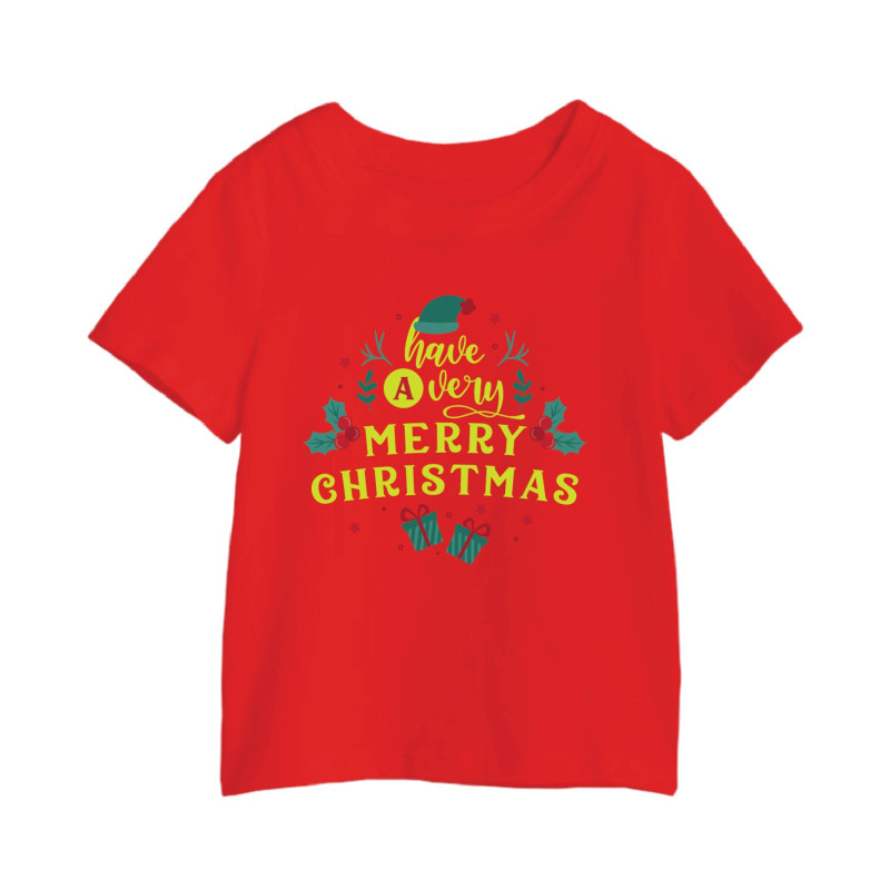 Al Amal Have a very merry christmas Tishirt Round Neck Cotton Fabric Friendly to skin,Unisex adult Red