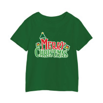 Al Amal Christmas T-shirt with green n yellow tress Round Neck Cotton Fabric Friendly to skin,Unisex kids Red