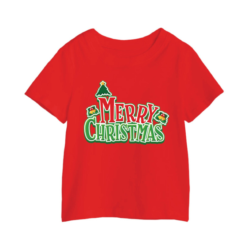 Al Amal Christmas T-shirt with green n yellow tress Round Neck Cotton Fabric Friendly to skin,Unisex kids Green