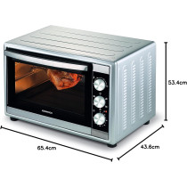 Kenwood 56L Toaster Oven Oven Toaster Grill Large Capacity Double Glass Door Multifunctional With Rotisserie And Convection Function For Grilling, Silver, Stainless Steal, Mom56.000Ss
