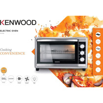 Kenwood 56L Toaster Oven Oven Toaster Grill Large Capacity Double Glass Door Multifunctional With Rotisserie And Convection Function For Grilling, Silver, Stainless Steal, Mom56.000Ss