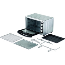 Kenwood 56L Toaster Oven Oven Toaster Grill Large Capacity Double Glass Door Multifunctional With Rotisserie And Convection Function For Grilling, Silver, Stainless Steal, Mom56.000Ss