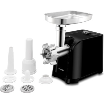 Sharp 2200W 3 Disc Meat Mincer/Grinder/Sausage/Kebab Maker EG-PL41-K3, Japan Blade With Reverse Function, Black And Silver "Min 1 year Manufacturer Warranty"