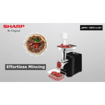 Sharp 2200W 3 Disc Meat Mincer/Grinder/Sausage/Kebab Maker EG-PL41-K3, Japan Blade With Reverse Function, Black And Silver "Min 1 year Manufacturer Warranty"
