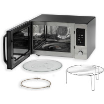  KENWOOD 30L Microwave Oven with Grill, Convection, Digital Display, 5 Power Levels, Defrost Function, Stainless Steel, Auto Menu, 95 Minutes Timer, Clock Function 900W MWM31.000BK Black/Silver 