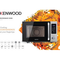  KENWOOD 30L Microwave Oven with Grill, Convection, Digital Display, 5 Power Levels, Defrost Function, Stainless Steel, Auto Menu, 95 Minutes Timer, Clock Function 900W MWM31.000BK Black/Silver 