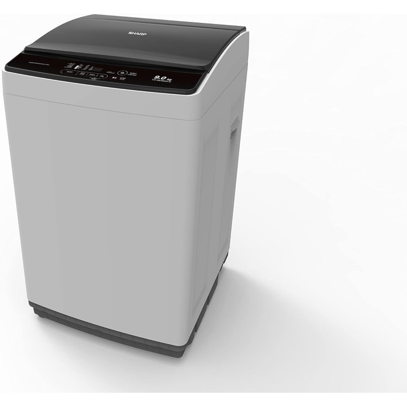 Sharp 9Kg Top Load Fully Automatic Stainless Steel Tub Washing Machine with Child Lock ES-ME95CZ-S, Light Grey