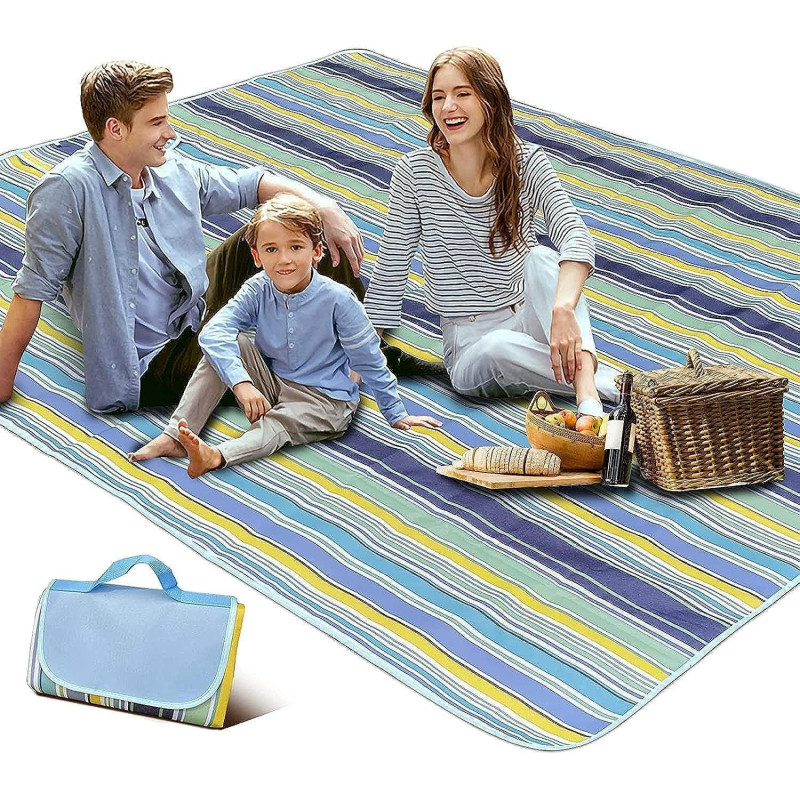 Sky Touch Foldable Picnic Blanket Waterproof Beach Blanket Waterproof Picnic Blanket Portable Picnic Mat Portable Beach Mat For Outdoor Camping Family Outdoor Park Garden, 1 Year Warranty