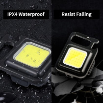 Proton Mini Flashlight, 800Lumens Cob Bright Rechargeable Keychain Flashlights, 4 Light Modes Portable Pocket Light With Folding Bracket Bottle Opener And Magnet Base For Camping Fishing Walking, 1 Year Warranty