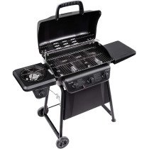 Char Broil 3 Burner + Side Burner Gas Grill With Storage Rack, â€ŽStainless Steel, Barbecue Charcoal Grill, Black, 1 Year Warranty