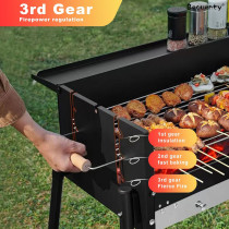 Beauenty Barbecue Charcoal Grill Set, Portable Stainless Steel Charcoal Grill, Bbq Charcoal Grill Set For Outdoor Cooking Camping Picnics, Large Baking Pan Is Ideal For Multiplayer Party, 1 Year Warranty
