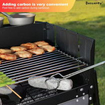 Beauenty Barbecue Charcoal Grill Set, Portable Stainless Steel Charcoal Grill, Bbq Charcoal Grill Set For Outdoor Cooking Camping Picnics, Large Baking Pan Is Ideal For Multiplayer Party, 1 Year Warranty