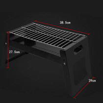 Barbecue Grill, Portable Folding Charcoal Barbecue, Desk Tabletop Outdoor Stainless Steel Smoker Bbq For Picnic/ Garden/ Terrace/ Camping/ Travel, 1 Year Warranty