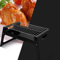 Barbecue Grill, Portable Folding Charcoal Barbecue, Desk Tabletop Outdoor Stainless Steel Smoker Bbq For Picnic/ Garden/ Terrace/ Camping/ Travel, 1 Year Warranty