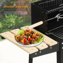 Hexar Outdoor Standing Barbecue Grill On Wheels, Barbecue Grill Large Charcoal Grill Bbq Trolley Height Adjustable Smoker Barbecue With Shelf Side Table Wheels (Grill On Wheels), 1 Year Warranty