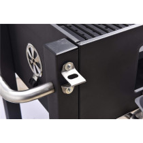 Trolley Charcoal Barbecue Grill Outdoor Patio Garden With Side Trays And Storage Shelf, 1 Year Warranty