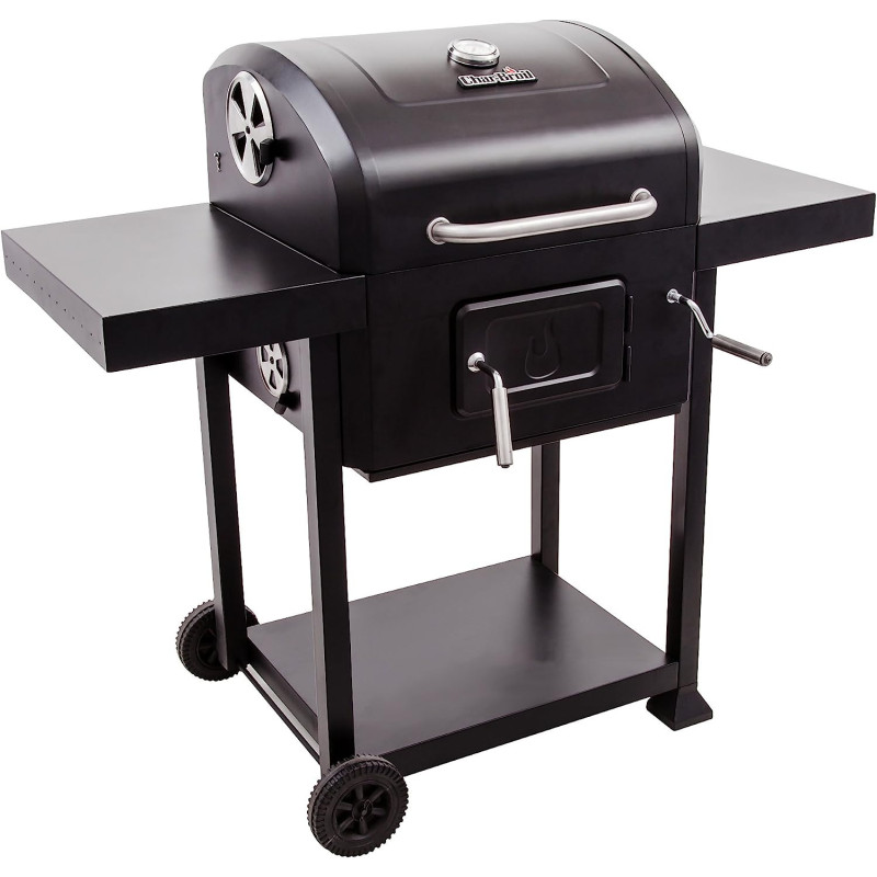 Charbroil â€ŽStainless Steel Charcoal Grill With â€ŽWarming Rack 580 - Black, 1 Year Warranty
