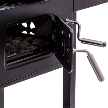 Charbroil â€ŽStainless Steel Charcoal Grill With â€ŽWarming Rack 580 - Black, 1 Year Warranty