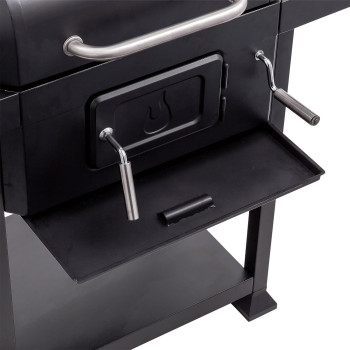 Charbroil â€ŽStainless Steel Charcoal Grill With â€ŽWarming Rack 580 - Black, 1 Year Warranty